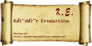 Kádár Ernesztina névjegykártya